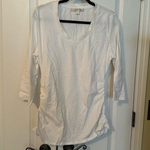 Boston Proper Tunic Tee, White, NWOT, Sz L